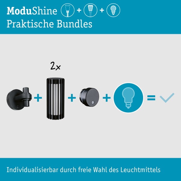 Set ModuShine Wandhalter 2x Ferina mit Sensor Anthrazit