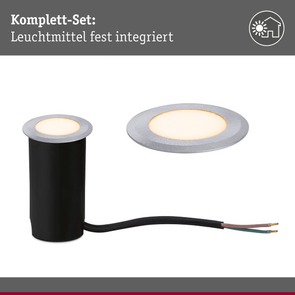 LED Bodeneinbauleuchte Floor insektenfreundlich IP67 rund 50 mm 2200K 2,2W 60lm 230V Alu Kunststoff, Metall