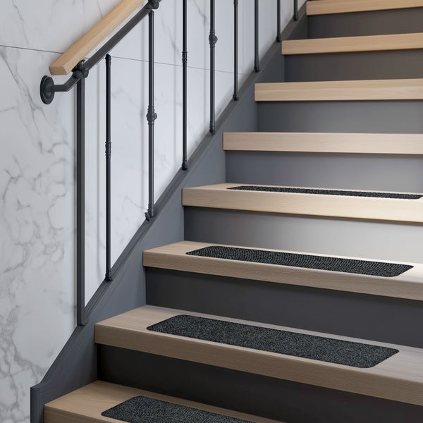 Rechteckige Stufenmatte aus textilem Material für Treppen