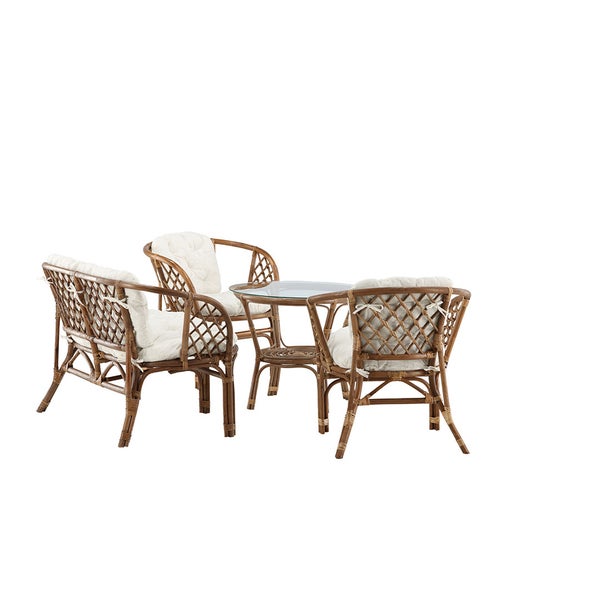 Wera Loungeset 1 Sofa, 2 Stühle, 1 Tisch Walnuss-Dekor. 55 X 55 X 55 cm