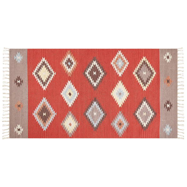 Teppich LORUT Bunt 80 x 150 cm Baumwolle Kelim