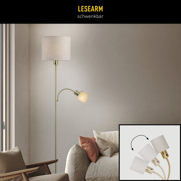 Stehleuchte mit Lesearm, schwenkbar