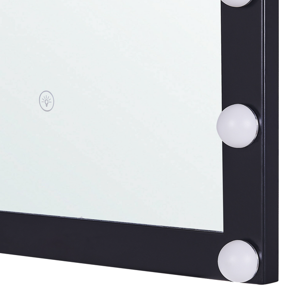 LED-Badezimmer-Spiegel ODENAS 50 cm 60 cm Schwarz