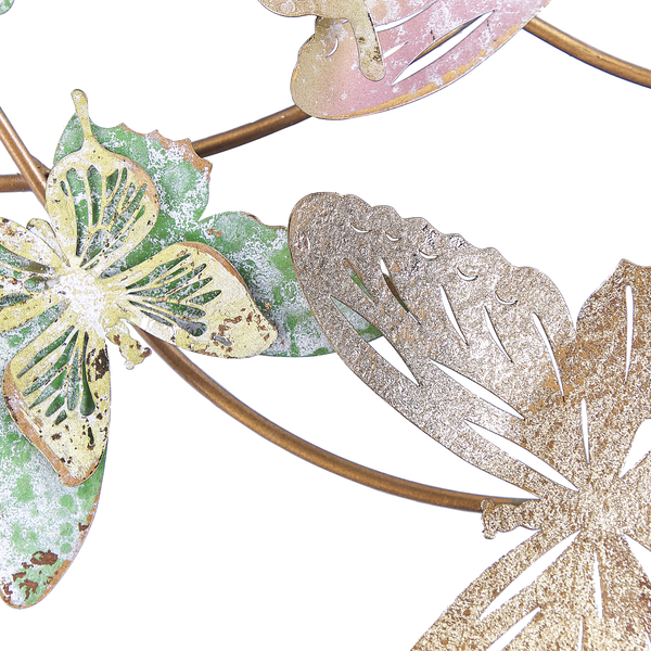 Dekorative Metall Wanddekoration mit Schmetterlingen und Blättern