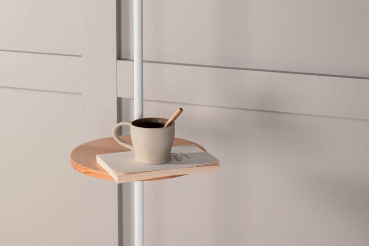 Hattman Beleuchtung Stehlampe 36x36x165cm stof beige, weiß, Holz. 36 X 36 X 165 cm