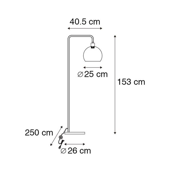 Detail einer schwarzen Deckenleuchte mit Glasschirm