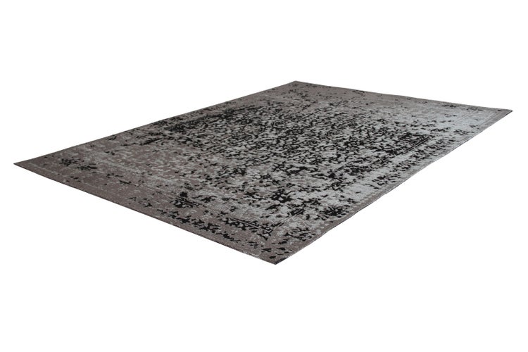 Flachflor Teppich Priya Beige / Schwarz Vintage 80 x 150 cm