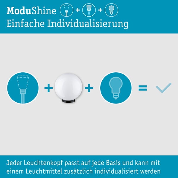 ModuShine Schirm Taleno IP44 kugelförmig Anthrazit, Weiß