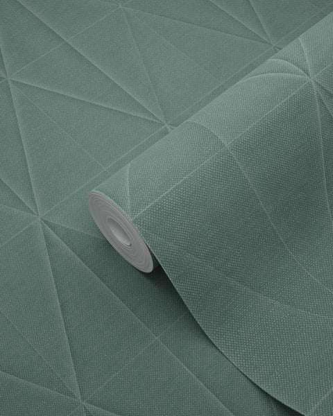 Origin Wallcoverings Tapete Origami-Muster Graugrün - 53 cm x 10.05 m - 347858