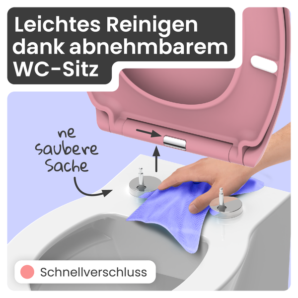 Abnehmbarer WC Sitz zur einfachen Reinigung