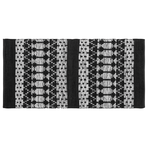 Teppich SOKUN Schwarz 80 x 150 cm Echtleder