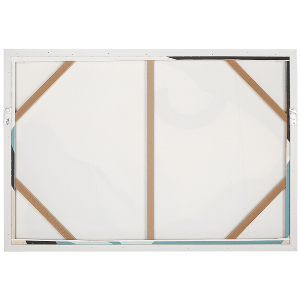 Rückseite eines Wandbildes mit Rahmen und Aufhängung