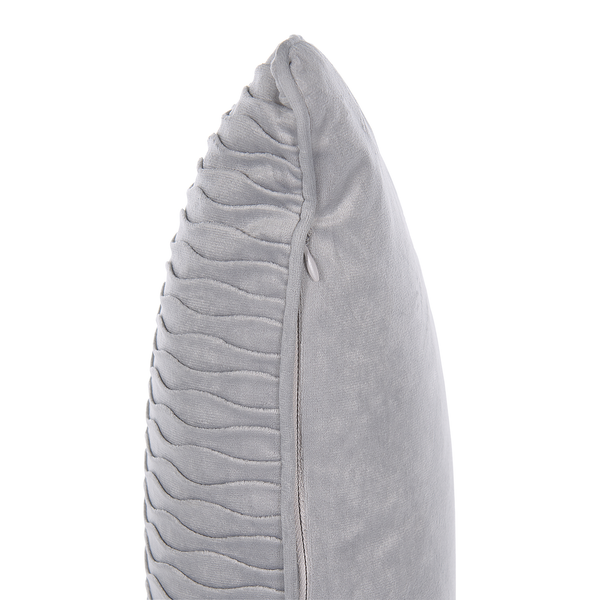 Dekokissen 2er Set MOTARI Samtstoff 30 x 50 cm Grau Geometrisches Muster