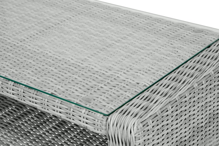 Vinor Couchtisch Garten mit Glasplatte, sand. 111 X 56 X 41 cm