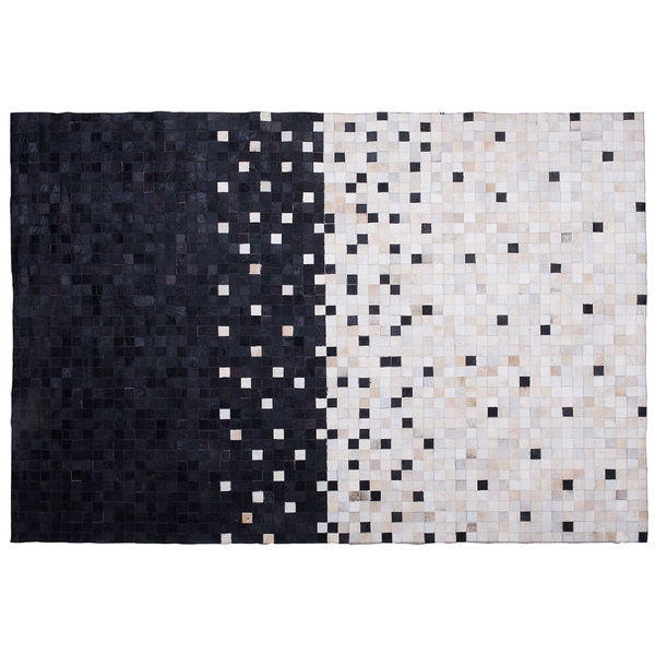 Teppich ERFELEK Schwarz 160 x 230 cm Echtleder