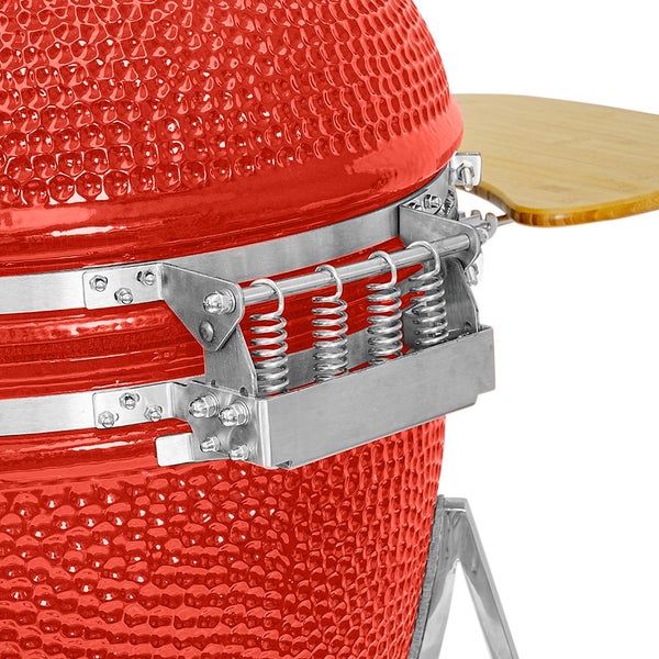 Kamado CL-29 Profi Keramik Grill Rot, Grilldurchmesser 72cm, Grillrostdurchmesser 62cm, BBQ Grillei Holzkohlegrill Grill Keramikgrill