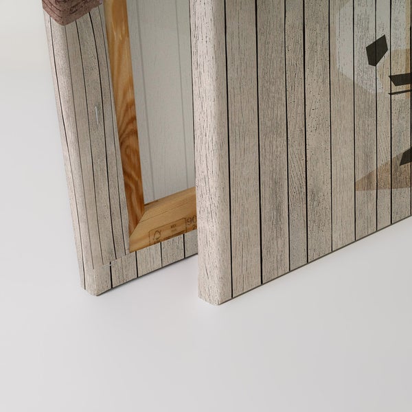 Detailansicht einer Leinwand mit Holzrahmen