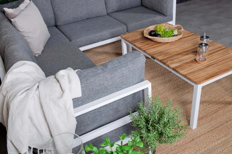 Copacabana Lounge-Set 2 Teile weiß. 60 X 110 X 45 cm