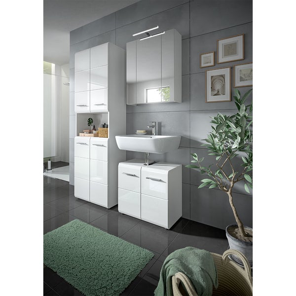 Xonox.home Hochschrank Ice BxHxT 60 x 185 cm x 30 cm Frontfarbe weiß hochglanz