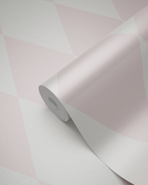 Origin Wallcoverings Tapete Karomuster Rosa und Weiß - 53 cm x 10.05 m - 347694