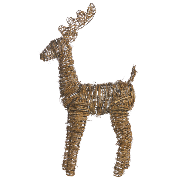 Dekorativer Hirsch aus Zweigen für die Weihnachtszeit