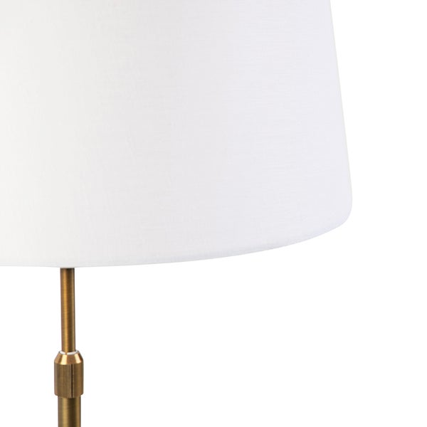 Bronze Tischlampe mit Leinenschirm weiß 35cm - Parte