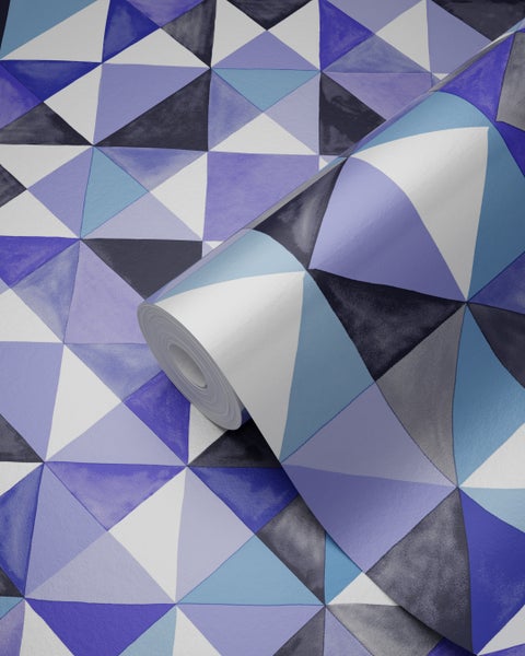 Origin Wallcoverings Tapete kubistisches Muster Lila - 53 cm x 10.05 m - 346910