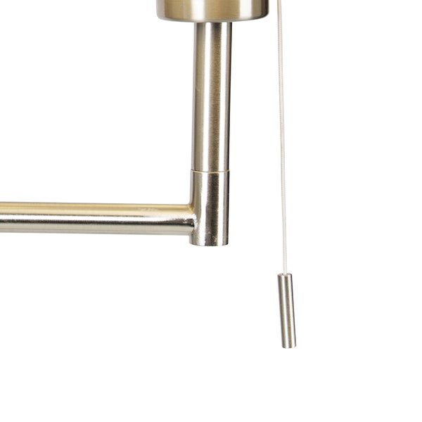 Klassische Stehlampe Stahl mit weißem Schirm verstellbar - Ladas