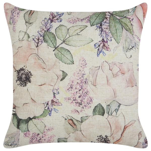 Dekokissen 2er Set ZAHRIYE 45 x 45 cm Violett Blumenmuster