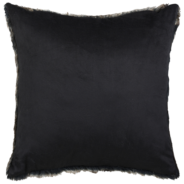 Dekokissen 2er Set RUBRUM Webpelz 45 x 45 cm Grau Streifenmuster