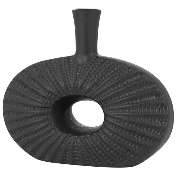 Dekovase ARWAD Steinzeug 24 cm Schwarz