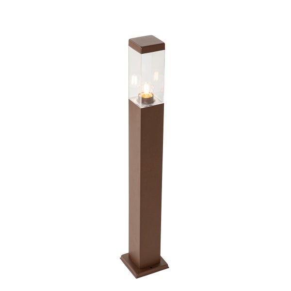 Moderner Außenlaternenpfahl rostbraun 80 cm - Malios