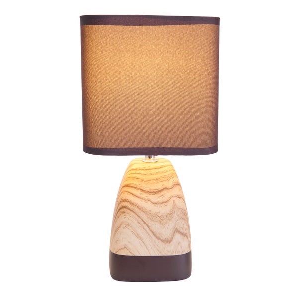Keramiktischleuchte DORIAN aus Keramik in braun/natur mit E14 Fassung, Tischlampe für Wohnräume 31 cm hoch