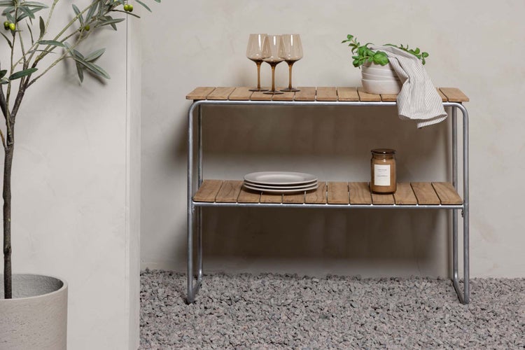 Holmsund Gartentisch Beistelltisch 100x40cm natur. 100 X 40 X 75 cm