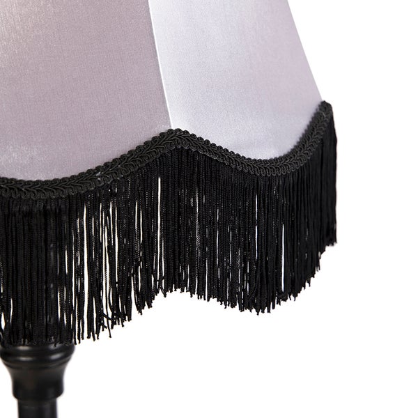 Stehleuchte schwarz mit Oma Schirm schwarz mit grau - Classico