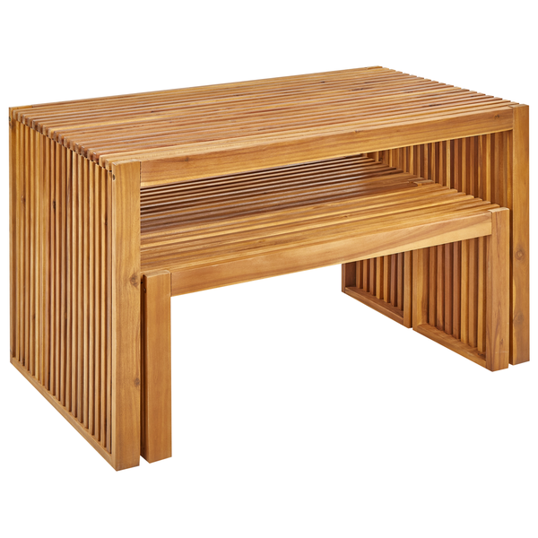 Gartenmöbel Set mit Bänken 4-Sitzer BELLANO Akazienholz Braun