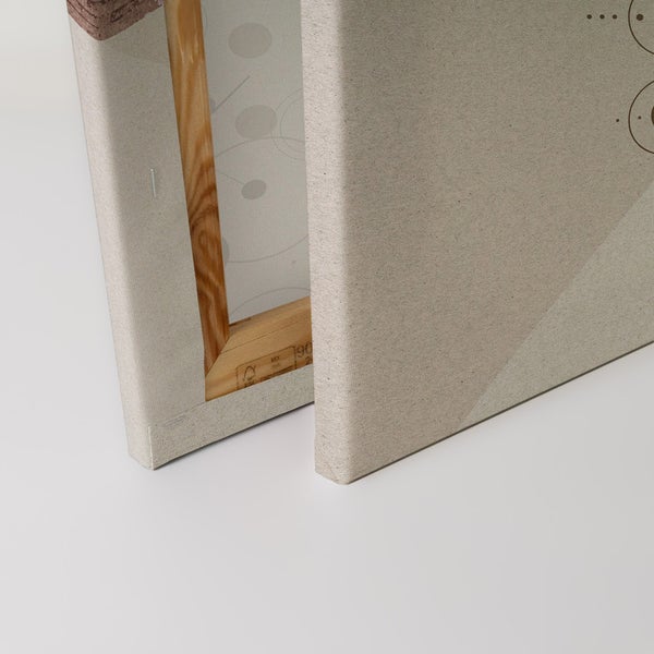 Detailansicht einer Leinwand auf einem Holzkeilrahmen