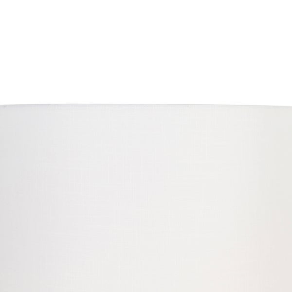 QAZQA - Modern Design Stehleuchte I Stehlampe I Standleuchte I Lampe I Leuchte schwarz mit Leinenschirm weiß - Rich I Wohnzimmer I Schlafzimmer - Leinen Zylinder - LED geeignet E27