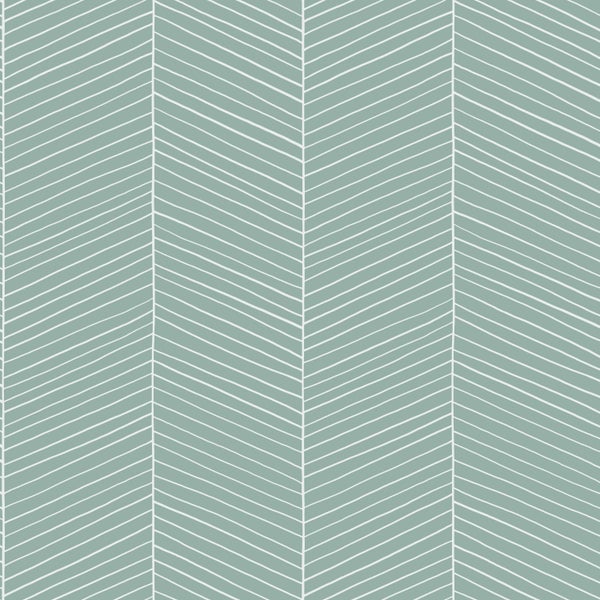 Walls4You Tapete Fischgrätmuster Mintgrün - 53 cm x 10.05 m - 935323