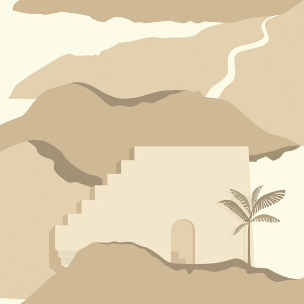 ESTAhome Tapete Mediterrane Häuser Beige - 50 x 900 cm - 139624