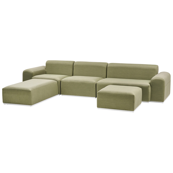 Modulares Sofa mit Fußstütze und Ottomane
