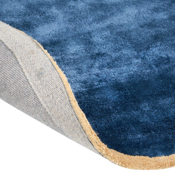 Teppich Viskose marineblau / blaugrün 200 x 200 cm Kurzflor KANRACH