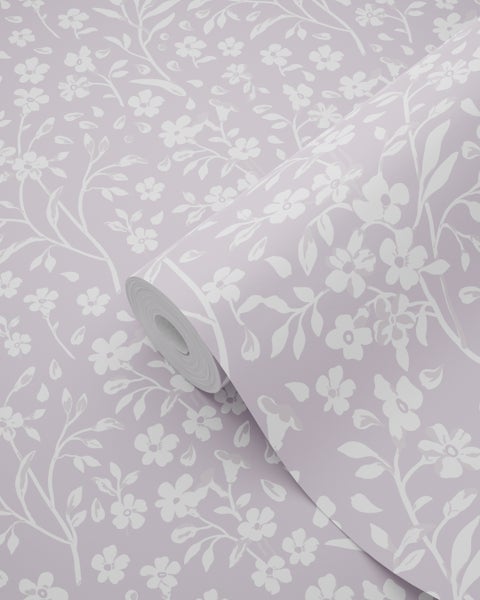 ESTAhome Tapete Blumen Violett - 53 cm x 10.05 m - 139883
