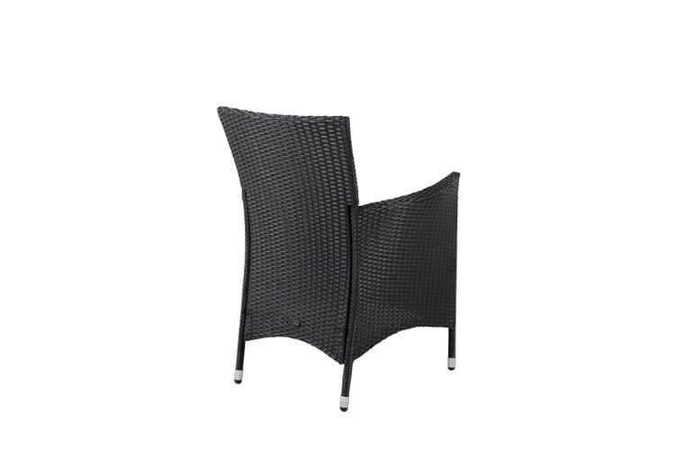 Knick Gartenstuhl mit Armlehnen schwarz. 2er Set