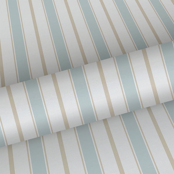 Sanders und Sanders Tapete Streifen Hellblau und Beige - 53 cm x 10.05 m - 640702
