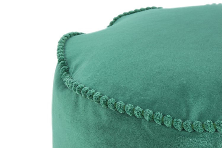 Pouf Hocker samtweich, orientalisches Design Grün Rund Ø 47 cm