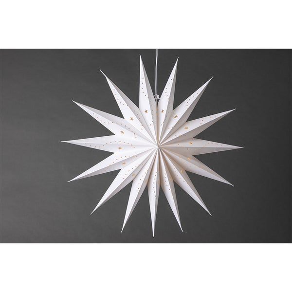 Lindvallen Weihnachtsstern mit Licht Papier Ø60 cm Pendelleuchte weiß. 60 X 16 X 60 cm