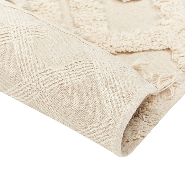 Teppich ARDAHAN Beige 140 x 200 cm Baumwolle