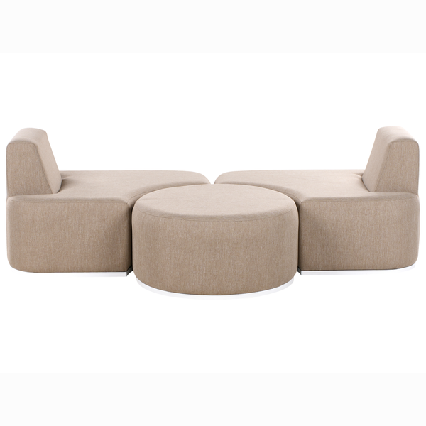 Lounge Set mit Tisch 2-Sitzer FABRO Stoff Beige