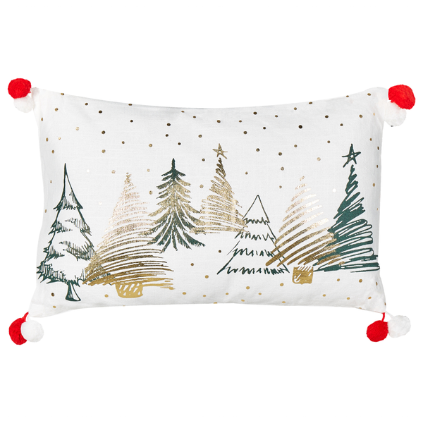 Dekokissen 2er Set ANREDERA Baumwolle 30 x 50 cm Weiß Weihnachtsmotiv